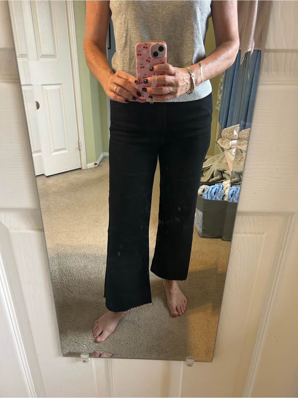 Kut from the Kloth Meg Fab Ab wide legged black jeans